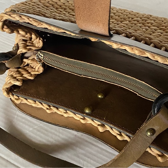 Vintage Zenith straw leather trim bag - Picture 11 of 13